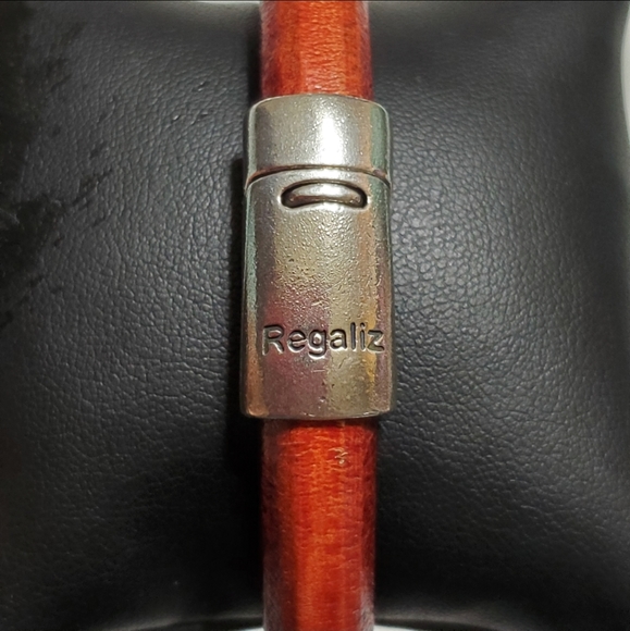 Men's Bracelet Regaliz Brown Leather Silver Clasp - Picture 8 of 10